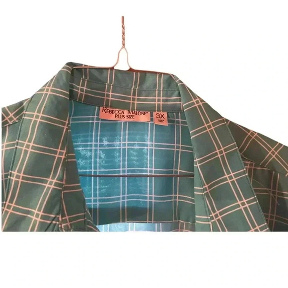 REBECCA MALONE 3X TEAL BUTTON DOWN SHIRT - Picture 2 of 6